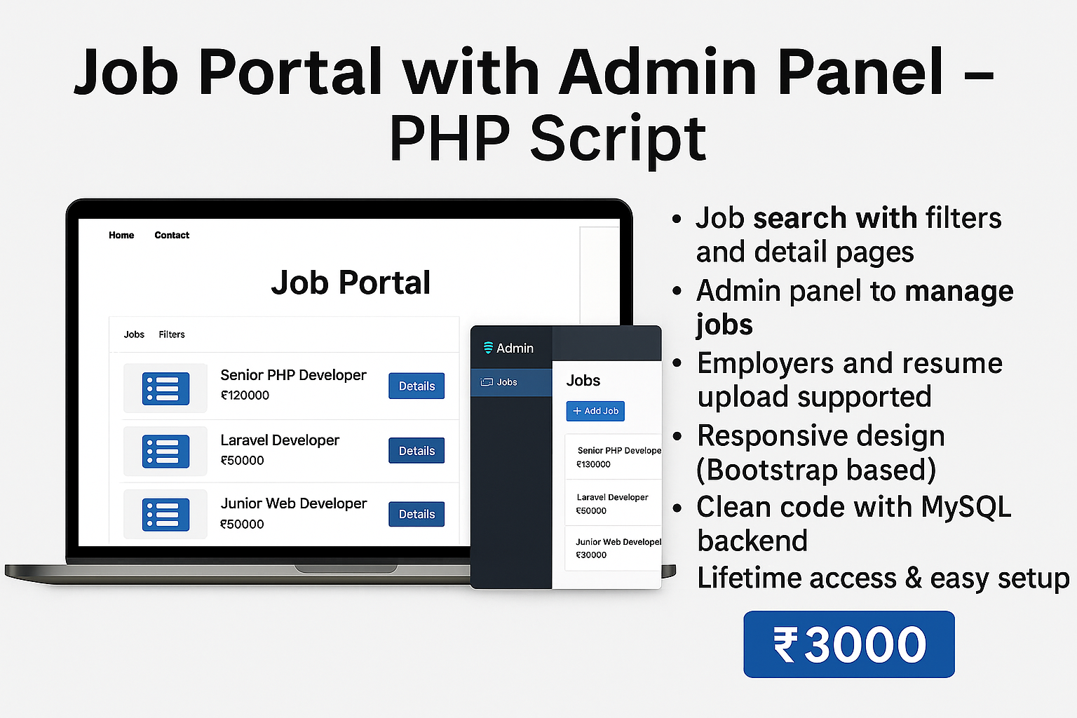 Job Portal with Admin Panel – PHP Script