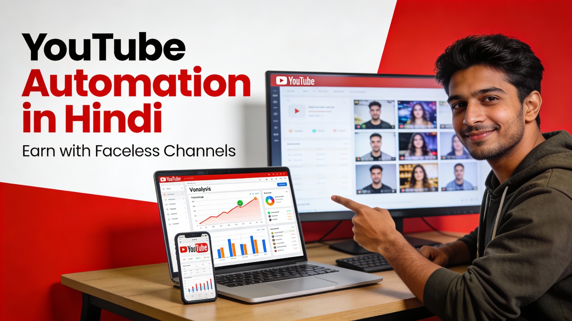 YouTube Automation Mastery in Hindi: Faceless Channels, AI &amp; Passive Income